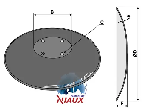 Tallerken Ø450 til Amazone Ø450 x 4 mm - Herdet stål