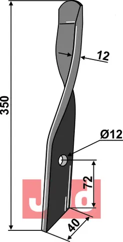 Spadeharve kniv for Dyna-Drive, h&#248;yre Bomford