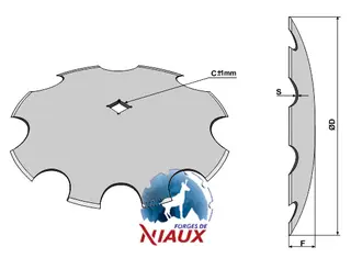 Notched disc Ø450x4 Diameter 450mm, tykkelse 4mm