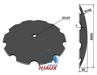 Notched disc til Grégoire Besson Ø660x7, 10 notcher