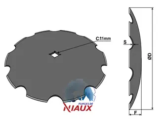 Takket tallerkenblad Ø660x7 Ø660 x 7 mm - 10 takkede spisser
