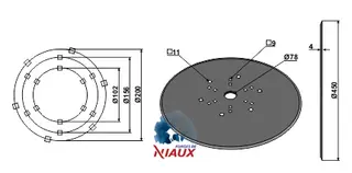 Hop disc Ø450x4 til Union Ø450mm, tykkelse 4mm