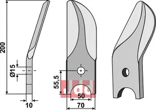 Rotorharve kniv boron stål venstre Doublet-Record