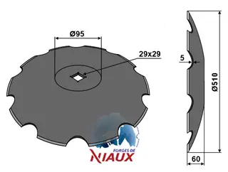 Tallerken tagget &#216;510x5 m. fladt center
