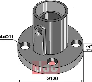 Lagerhus til NIAUX Boring: 4x11, Ø: 120 mm