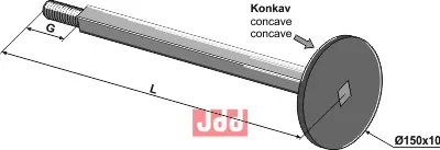 Firkantet aksel 25x25 - 450 - M24x2 - JDD Utstyr