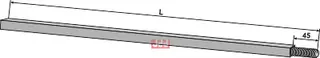 Firkantet aksel 26x26 - 1100 - M24x2