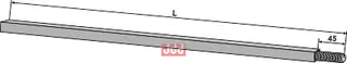 Firkantet aksel 1290 - M24x2