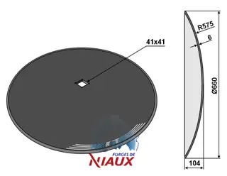 Tallerken med skålskjær til Kuhn Ø660mm, tykkelse 6mm