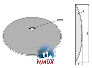 Plane skiver Ø660x6 NIAUX Ø660 x 6 mm - Firkan aksel 50 mm