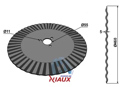 Rulleskjær Niaux Ø460x5 Ø460mm, tykkelse 5mm