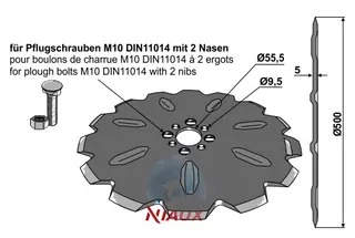 Rulleskjær NIAUX til Vogel u. Noot Ø500x5 mm, 14 notches