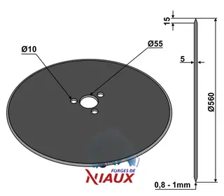Coulter Ø562x5 til Niaux Diameter 562, tykkelse 5