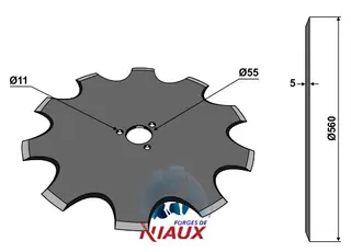 Coulter Ø562x5 til Forges de Niaux Diameter Ø562, tykkelse 5 mm