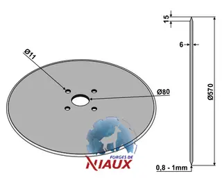 Coulter Ø570x6 til Forges de Niaux Diameter: 570, tykkelse: 6