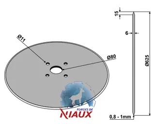 Coulter Ø625x6 til Forges de Niaux Diameter 625mm, tykkelse 6mm