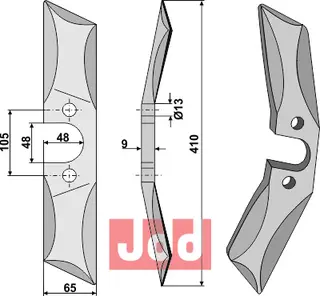 Spaderulleharve kniv lige boron stål høyre