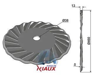 Coulter Ø460x5 til Forges de Niaux Ø460mm, tykkelse 5mm, 20 bølger