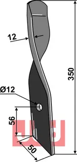 Spadeharve kniv for Dyna-Drive Jumbo, venstre