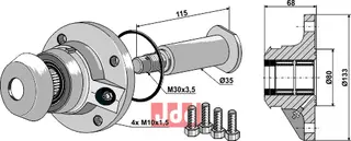 Lager venstre til Agrolux Ø105, passer Massey Ferguson