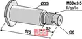 Aksel med gjenge M30x3,5
