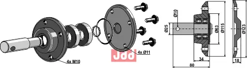 Komplet lagersett med Ø25mm aksel - JDD Utstyr