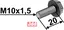 Bolt M10x1,5 til lager M10x1,5, ukjent merke