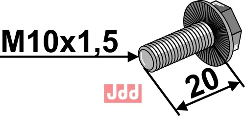 Bolt M10x1,5x20 - JDD Utstyr