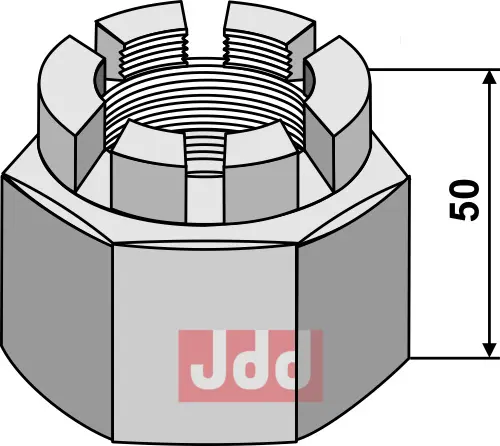 KronMutter M48x2 for 50x50 - JDD Utstyr