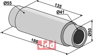 Lageraksel Ø55mm, lengde 186mm