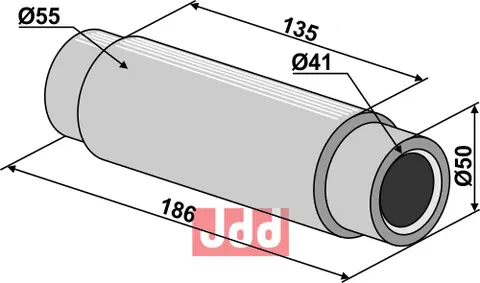 Lageraksel Ø55mm, lengde 186mm