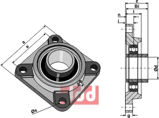 Spennlager UCF til Güttler Ø30, 108x108 mm, 75519000