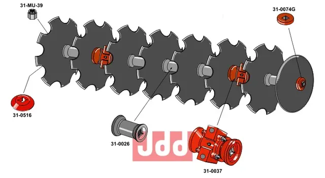 Sektion af 11+1 stk tagget talllerkner - JDD Utstyr