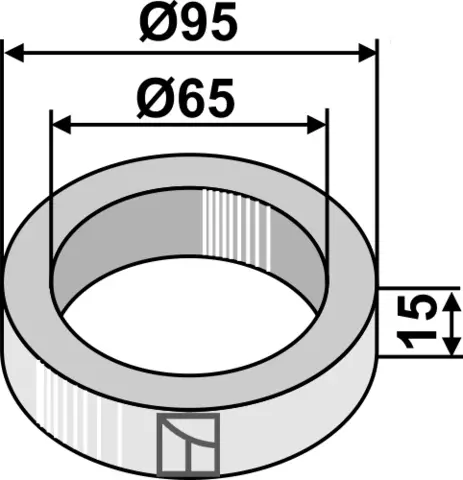 Avstandsbøssing 15 mm hull 65