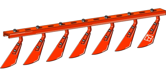 Skraperbar med 9 skrapere Passer Ø610 og Ø660 skiver