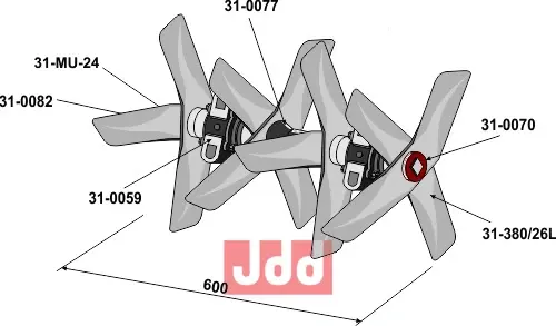 Sektion af 4 knivkryds for - JDD Utstyr