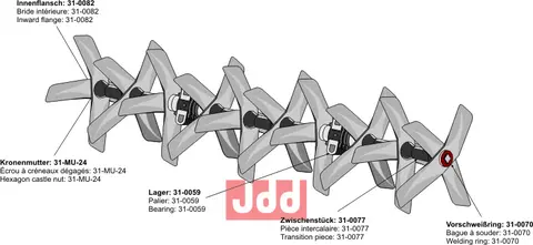 Rotorharv-etterslepere høyre Lengde 380 mm, Bredde 2885 mm