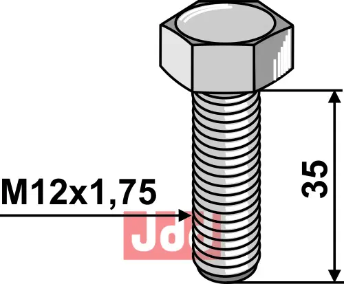 Bolt M12x1,75x35 - JDD Utstyr