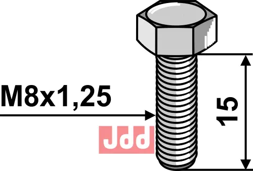 Bolt M8x1,25x15 - JDD Utstyr