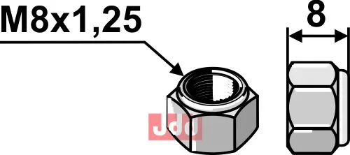 Låsemutter M8x1,25 - JDD Utstyr