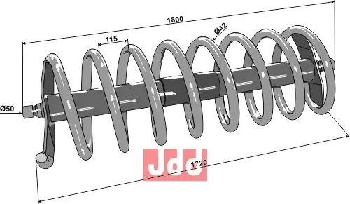 Spiralpakkervalse 1800mm - høyre - JDD Utstyr