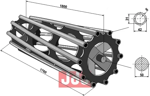 Rørpakkervalse Ø480 - 1800 - JDD Utstyr