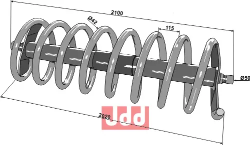 Spiralpakkervalse 2100mm - venstre - JDD Utstyr