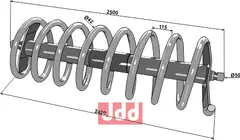 Spiralpakkervalse 2500mm - venstre