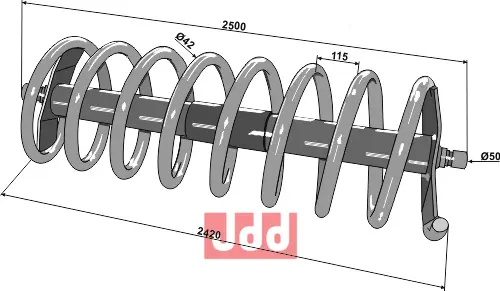 Spiralpakkervalse 2500mm - venstre - JDD Utstyr