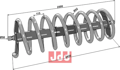 Spiralpakkervalse 2500mm - høyre - JDD Utstyr