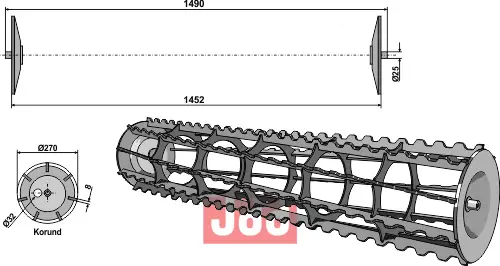 Jordpakkervalse (tagget) - 1490mm - JDD Utstyr