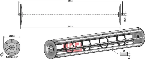 Jordpakkervalse  - 1444mm - JDD Utstyr