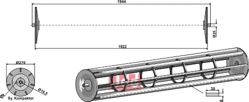 Jordpakkervalse  - 1944mm - JDD Utstyr