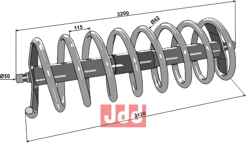 Spiralpakkervalse 3200mm - høyre - JDD Utstyr